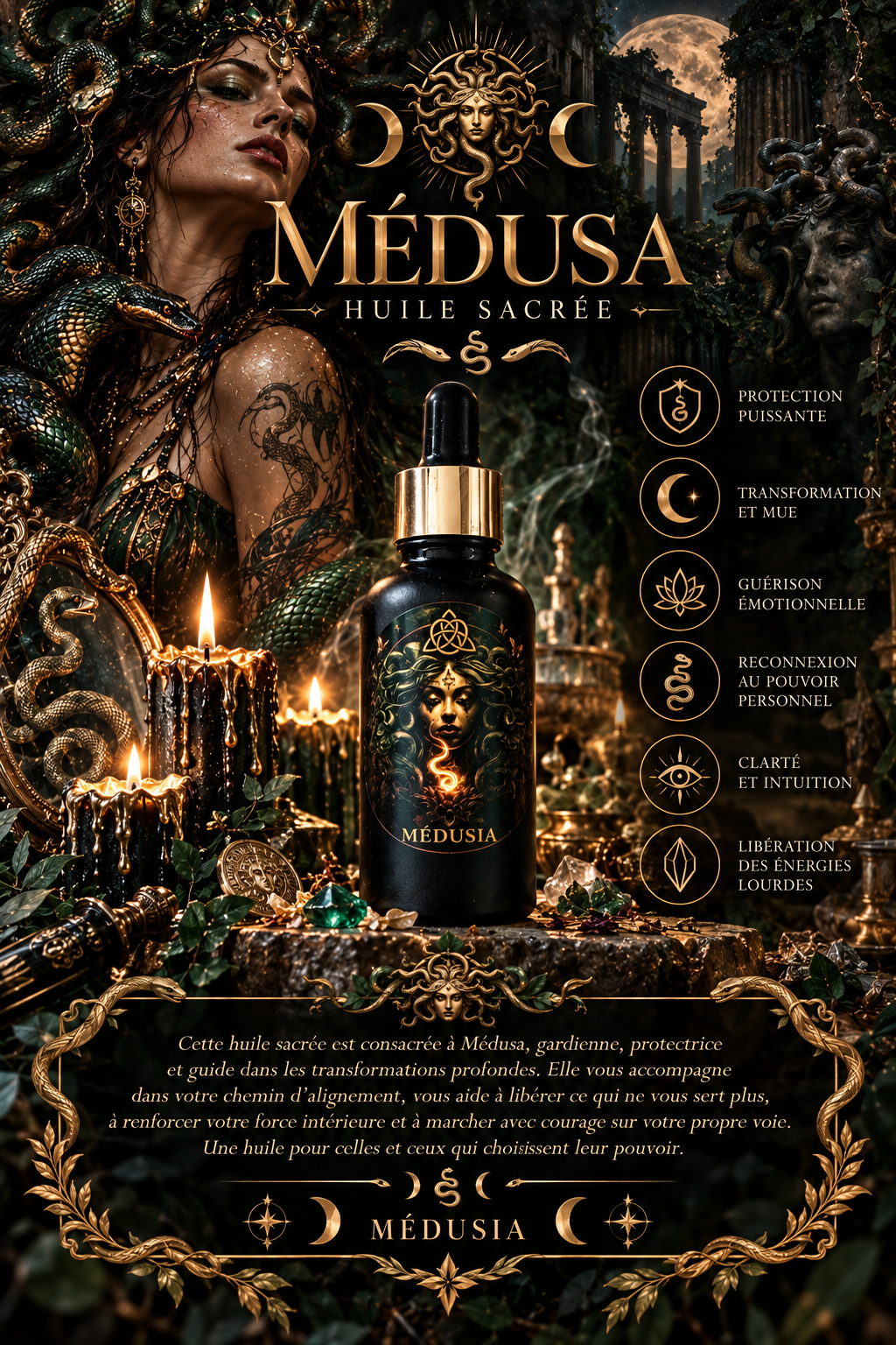 Huile divinité • Médusa