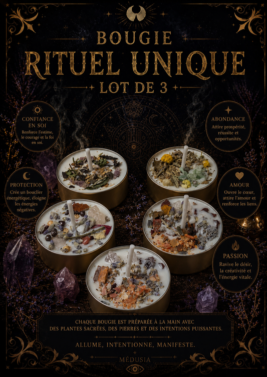 Bougie rituel unique • Lot de 3